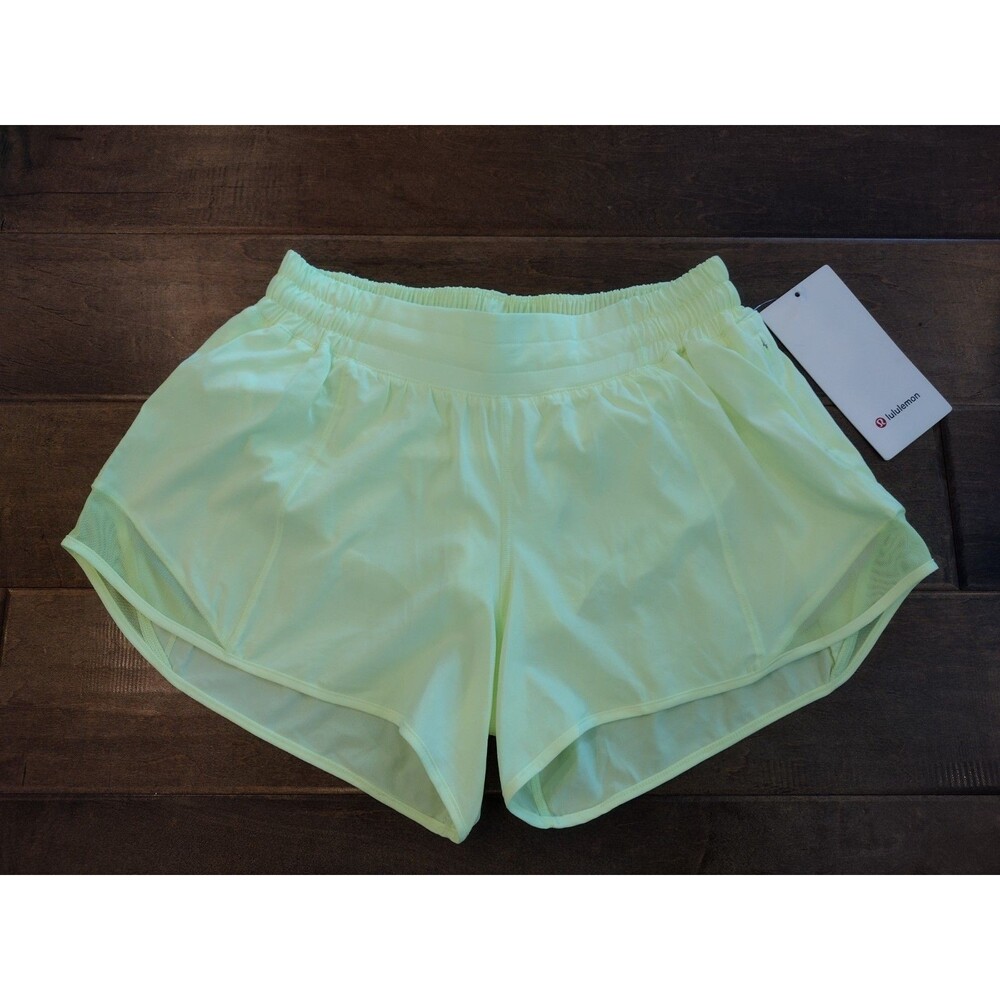 LULULEMON Women's NWT Hotty Hot LR Low Rise yellow Faded Zap 4" shorts - 8